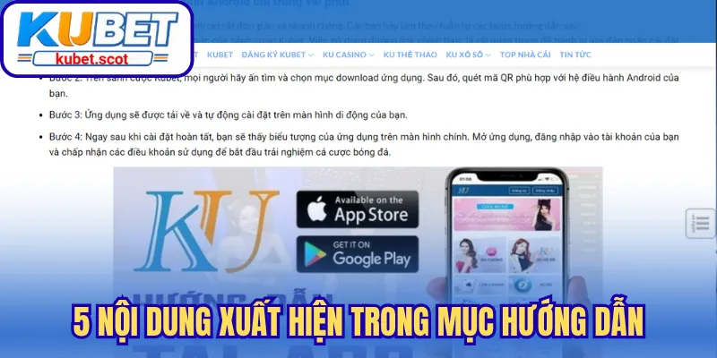 5 nội dung xuất hiện trong mục hướng dẫn