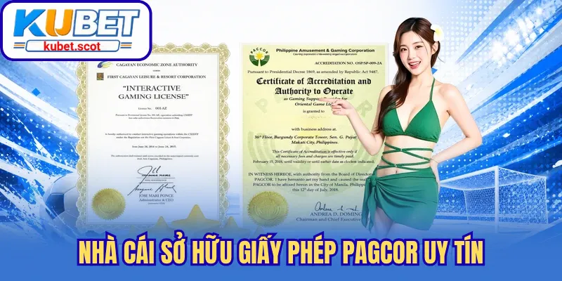 Nhà cái sở hữu giấy phép PAGCOR uy tín